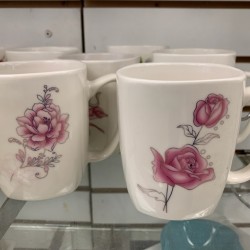 FLOWER MUG - NEW DESIGN PINK SQUARE 72/C