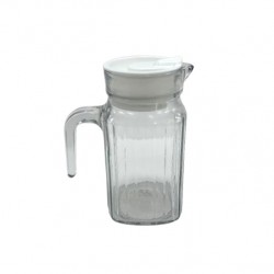 Glass Jug 745 ml with white lid (PWCR-745), 24/C
