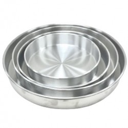 Aluminum Cake Pan, Round- 10/12/14/16 X 2"- Heavy (Indian)