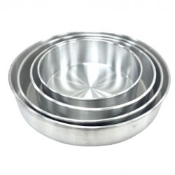 Aluminum Cake Pan, Round- 10/12/14/16 X 3"- Heavy (Indian)
