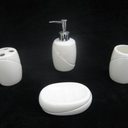 Silver Lining Ceramic Bathroom Set,12/C M/4