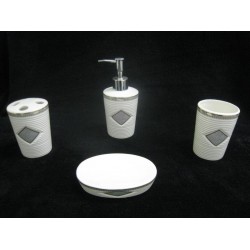 Green Diamond Ceramic Bathroom Set,12/C M/4