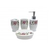 New Pink Rose Ceramic Bathroom Set,12/C M/4