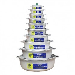 Cast Alum Pot w/HANDLE LID 9pcs. Set 20/22/24/26/28/30/32/34/38cm