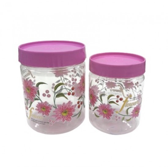 2pc. Round Cannisters (Printed) - Easy Pet 900 / 1500ml 2pc. Round Cannisters (Printed) - Easy Pet 900 / 1500ml