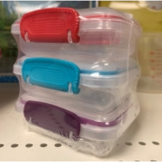 Plastic Snack Container 3 Pk