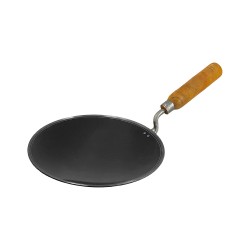 Iron Concave Tawa w/Wooden Handle 11"  