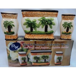 Palm Tree Napkin Holder and Salt/Pepper Set,12/C M/6