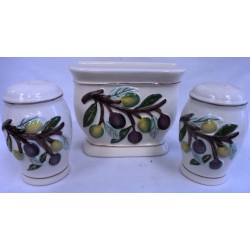 Olive Napkin Holder and Salt/Pepper Set,12/C M/6