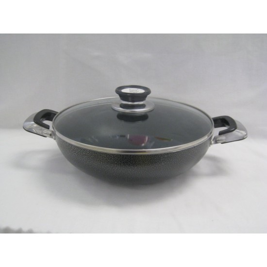 Non Stick Cooking Wok 26cm w/cover and 2 ears,6/C 