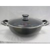 Non Stick Cooking Wok 30cm w/cover and 2 ears,6/C 