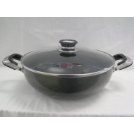 Non Stick Cooking Wok 30cm w/cover and 2 ears,6/C 