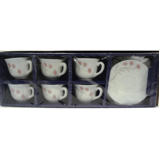 12pcs Opalware Tea Set (Pink),12/C M/4