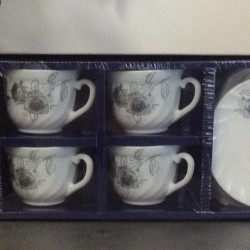 12pcs Opalware Tea Set (Black)
