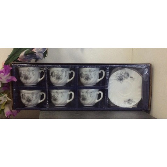 12pcs Opalware Tea Set (Black)