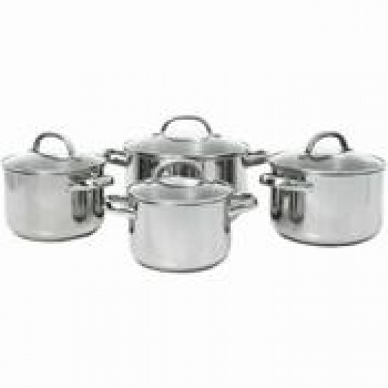 S/S 8pc Heavy Duty Stock Pot Set (26,28,30,32 CM),1/C