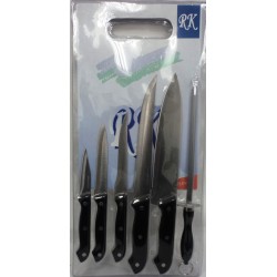 7 Pcs Knife Set with Cutting Board,24/C M/12