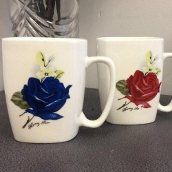 Flower Design Coffee Mugs(SQUARE),72/C