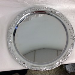  DIA ROUND TRAY IN CHROME PLATED 33.76CM -  THICKNESS 0.50MM