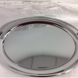  OVAL TRAY IN CHROME PLATED 46X30CM - THICKNESS 0.50MM