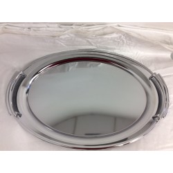  OVAL TRAY IN CHROME PLATED 46X30CM - THICKNESS 0.50MM