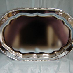 RECT TRAY IN CHROME PLATED WITH HANDLES 36X25.8CM - THICKNESS 0.80MM