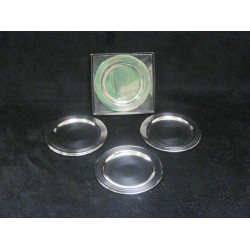 6pc Chrome Plated Coasters,6/c