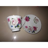 Deluxe 12 Pc. Cup and Saucer (Pink Rose),8/C