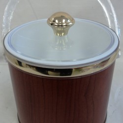 Ice Bucket (Brown Wood Colour & Gold Lining)