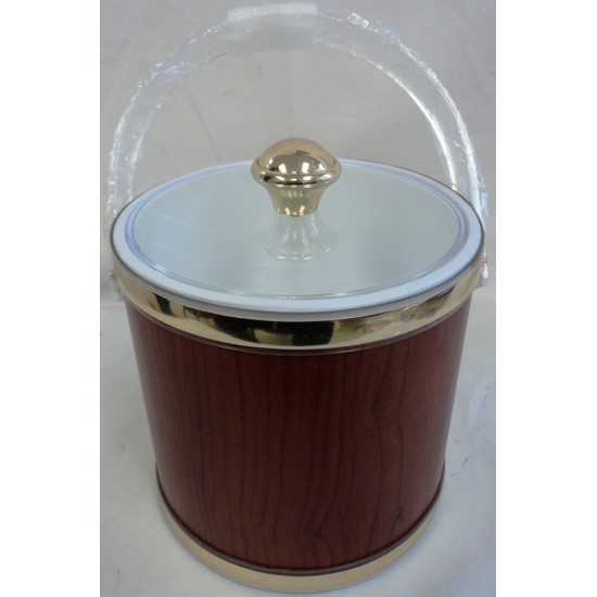 Ice Bucket (Brown Wood Colour & Gold Lining)