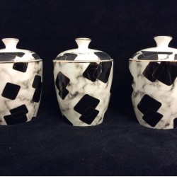 3 PCS. CANISTER SET 6" 8C Marvel Black and White.