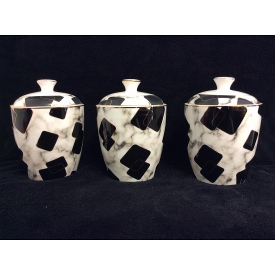 3 PCS. CANISTER SET 6" 8C Marvel Black and White.