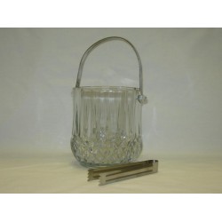 Glass Ice Bucket With Handle (Crystal Design),12/C