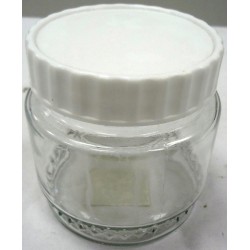 White Lid Jar Glass (660ml)-24/C