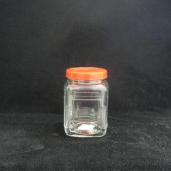 600ml Jar with Red Lid (Rectangle)-24/case