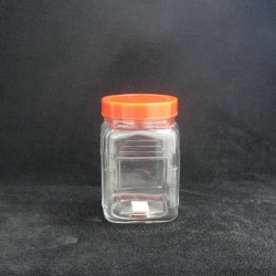 1L Jar with Red Lid (Rectangle)-24/case