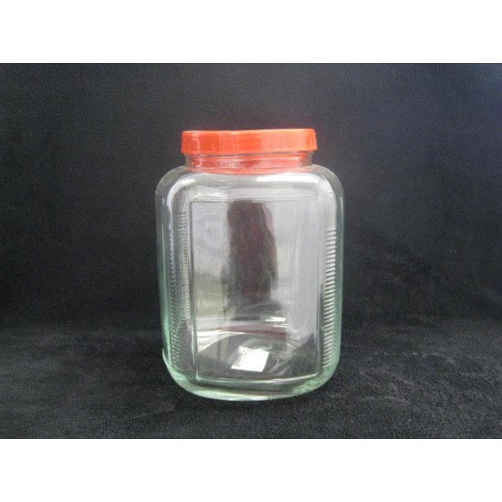 4L Jar with Red Lid (Rectangle)-12/case