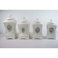 4 pc Stone Canister Set-Purple 