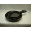 3pc Cast Iron Frying Pan Set (15.5cm X 4.0cm,14.4cm X 4.6cm,25.2cm X 5.3cm),4/C 
