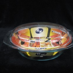 3L Oval Glass Casserole Dish W/Cover,4/C