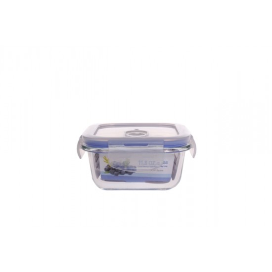 Square Glass Food Contrainer 350 ml/ 11.8 oz/ 1.5 cup 