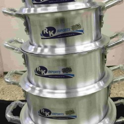 5 Pcs. Regular Aluminium Cooking Pot Set 20,22,24,26,28 CM