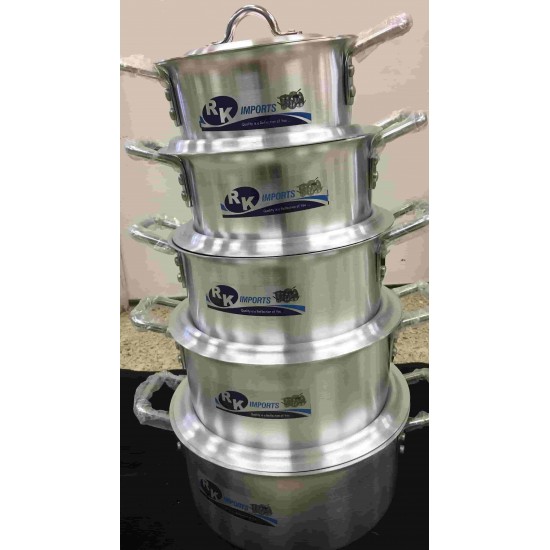 Heavy Duty Aluminium Cooking Pot Set 20,22,24,26,28 CM
