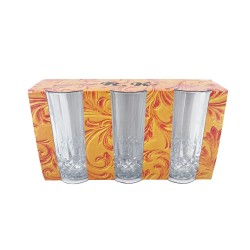 3pc Glass Set in Crystal Design (Large Size) 10oz,24/C