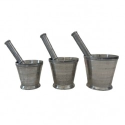 3pcs. Mortar & Pestle, Aluminum,   # 1/2/3