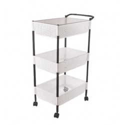 3 Tier Basket - Trolly W / Wheels, Plastic 