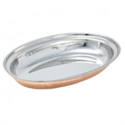 Oval Bowl / Dish-Copper w/SS Liner 7"/18cm  # 1 