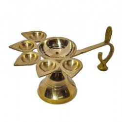 Brass Panch-Aarti, Kamal Size 4 