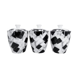 3 PCS. CANISTER SET 6" 8C Marvel Black and White.