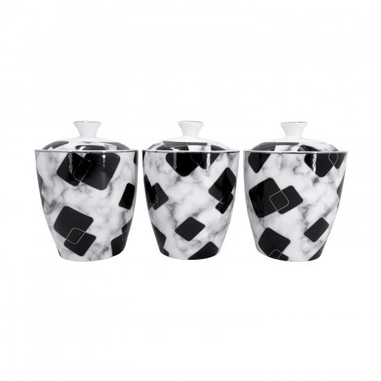 3 PCS. CANISTER SET 6" 8C Marvel Black and White.
